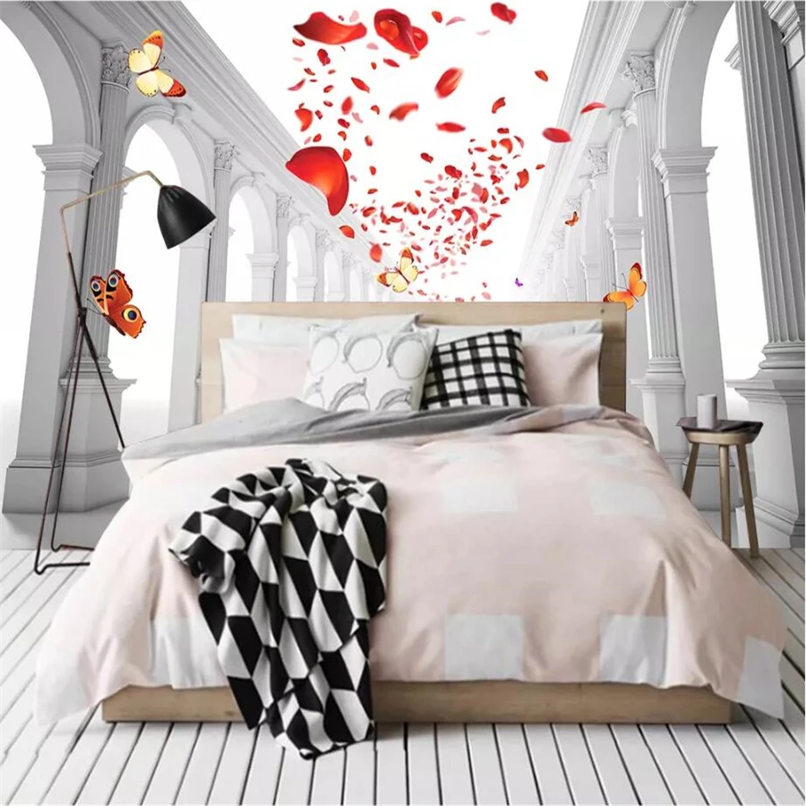 beibehang Custom wallpaper 3d photo murals European romantic wedding hall living room TV background wall painting 3d wallpaper