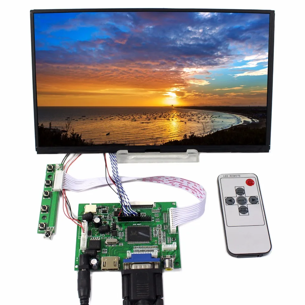 HD MI VGA 2AV Lcd controller board with Remote control 10.1 Inch 1366x768 B101XAN01.3 IPS lcd Panel