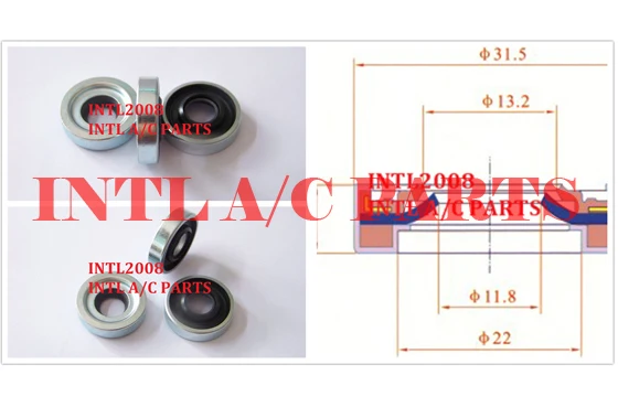 

AIR ac compressor shaft lip seal for GM DA6/HT6/HR6/HR6HE/R4/V5,NIHON NVR14OS double lips