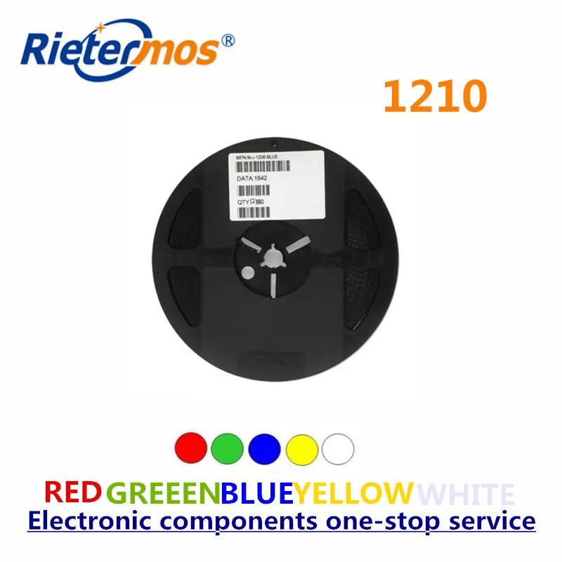 Rietermos-مصباح led SMD 1210 3528 ، 2000 قطعة/بكرة ، أحمر ، أزرق ، أخضر ، أصفر ، أبيض ، دافئ ، برتقالي ، صنع في الصين