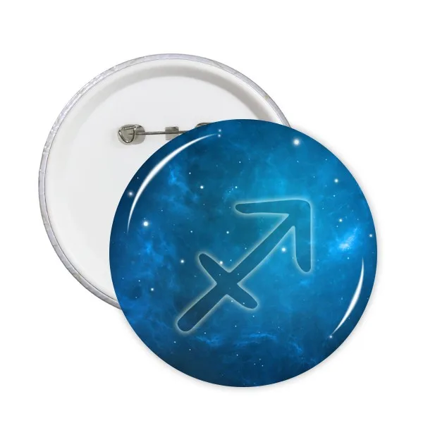 Mochila de tela de Noche Estrellada de la constelación del zodiaco de Sagitario, insignias decorativas, pegatinas de dibujos animados, ropa, broches de regalo para niños