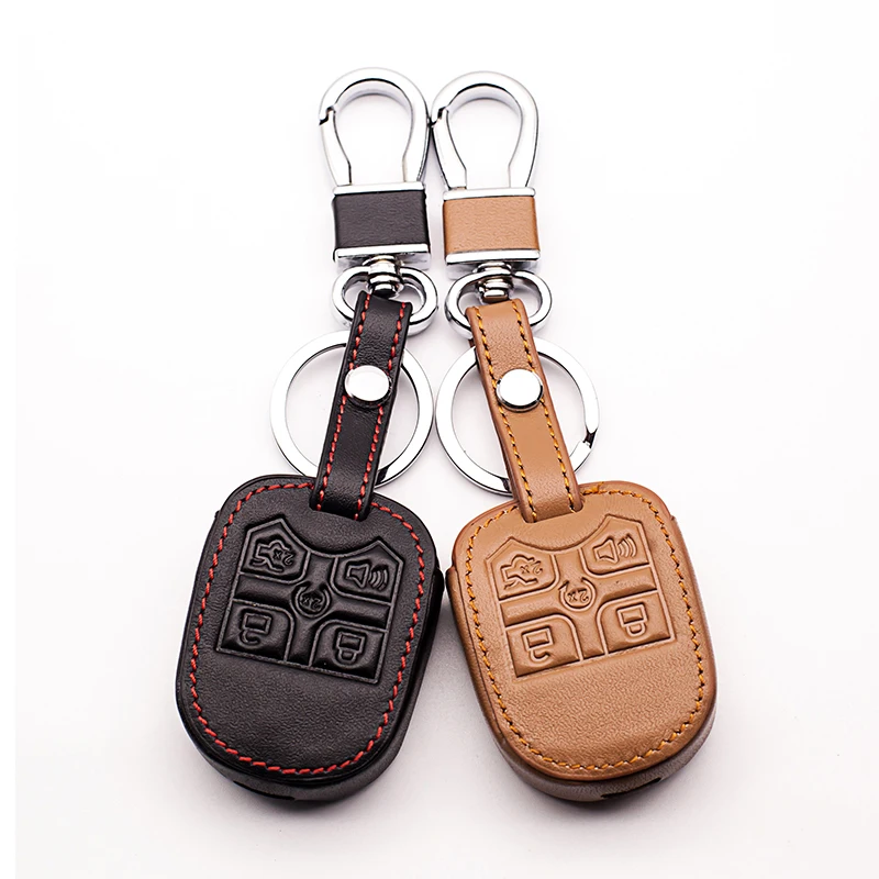 Skórzany breloczek na klucze Pokrowiec na klucze do Ford Explorer 5 Transponder Key L21 5 przycisków zdalnego ochrony powłoki Etui na klucze Klucze