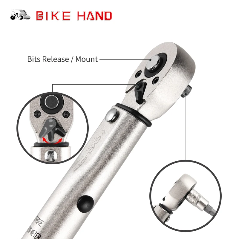 BIKEHAND Bicycle Repair Tools Kit Bike Torque Wrench Allen Key Tool Socket Set Road MTB Bike Tools 1/4\'\' Torque Fix Set 2-24 NM