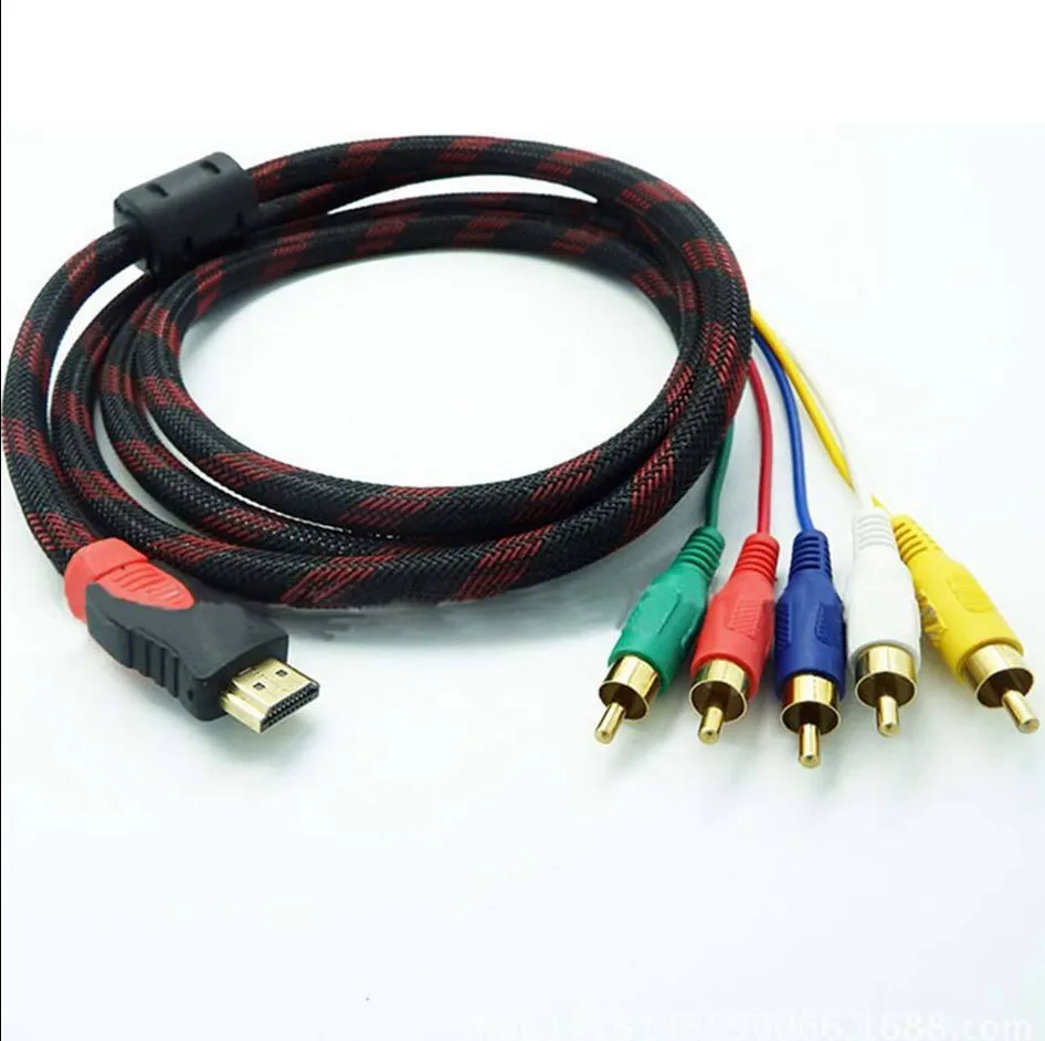 1080P HDMI to 5RCA Audio Video Converter AV Adapter Component 5-RCA RGB Cable 1.5M 59inch