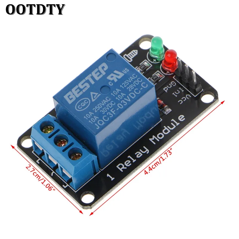 OOTDTY 1PCS 1 Channel 3V Relay Module 3.3V Low Level Shooting with Lamp