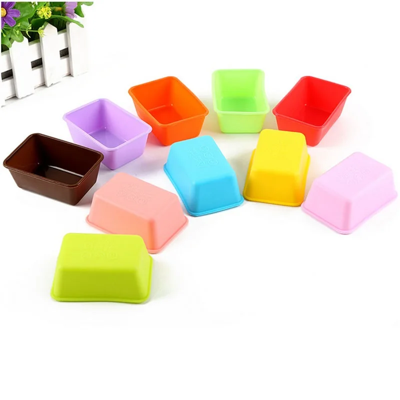 

Rectangle Silicone Small Loaf Pan Silicone Muffin Baking Cups Cupcake Cake Mold 7.6*5.5*2.8cm 1000pcs ZA5743