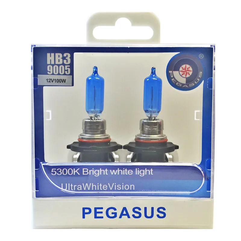 2Pcs HB3 9005 DC 12V 100W 5300K Bright Super White Light Car Headlight Bulb Auto Fog Light Bulbs Powerful Ultra White Vision