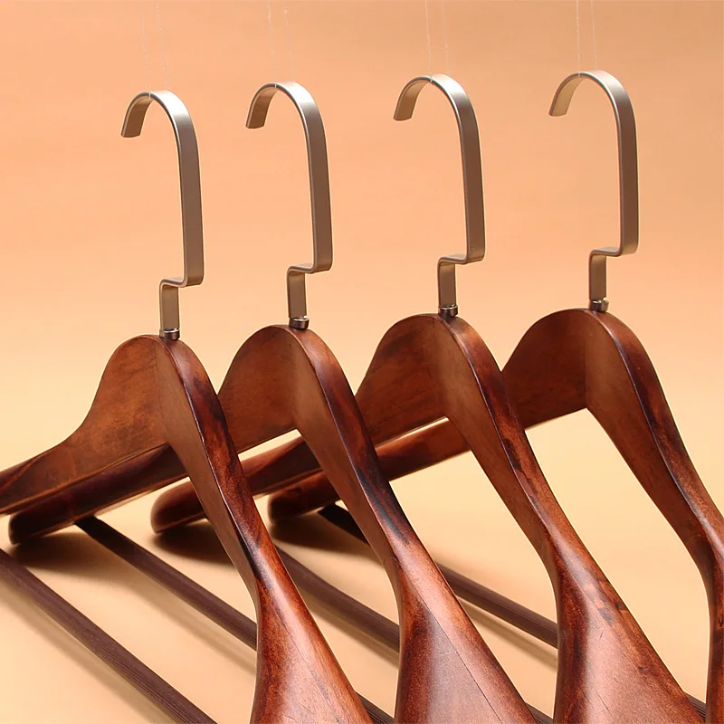 5pcs/lot 40cm and 44cm adult wooden hanger big coat hangers for clothes rack