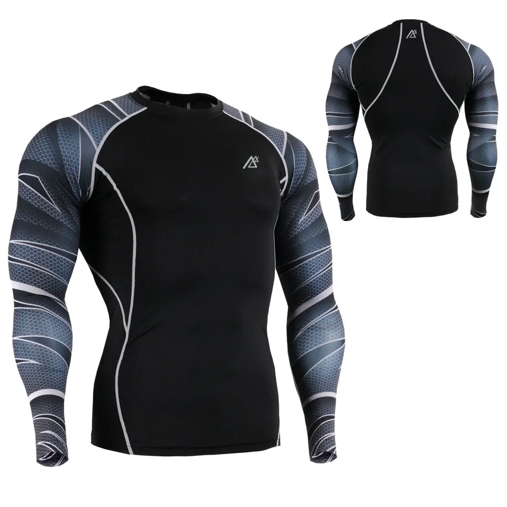 

Technical Graphic Second Skin Rash Guard Compression Shirt Quick-drying Surfing Running Hunting Fishing Gym Fitness Tops Tights