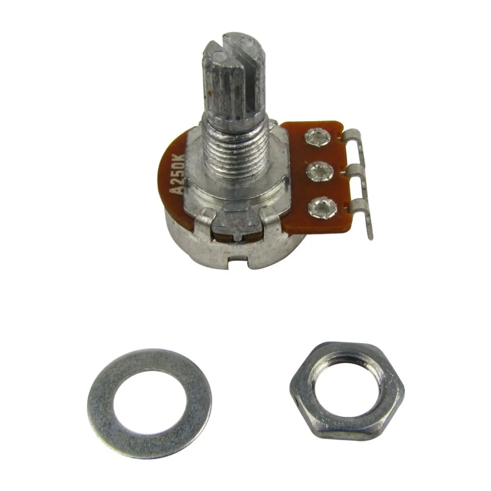 FLEOR 10 Stück Mini-Gitarren-Potentiometer-Topf A250K / A500k Tone Volume Control Pots Short Shaft Gitarrenzubehör