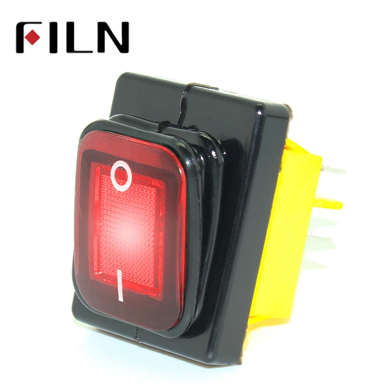 KCD4 T85 220V 30A heavy duty red blue green IP68 waterproof led toggle switch 4pins on off marine freeze rocker switch