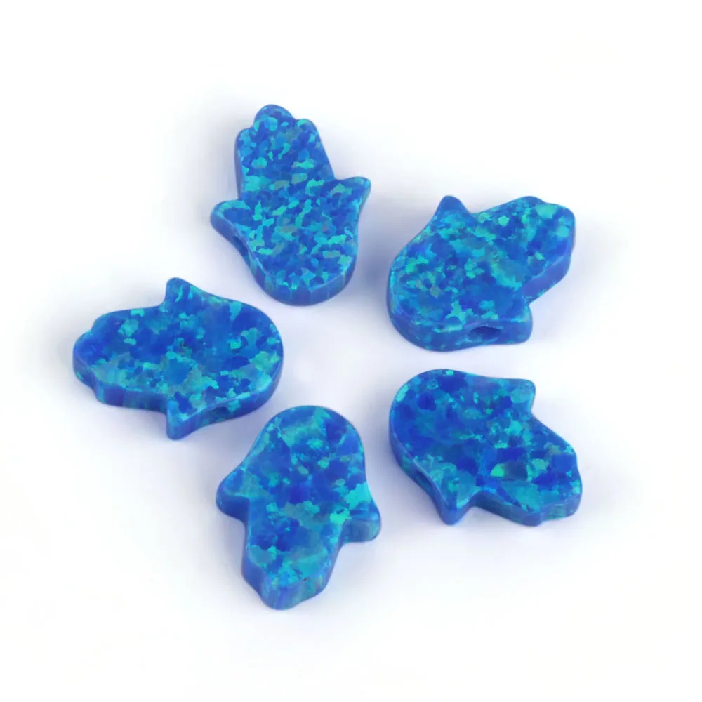 

Popular Blue Pendant Hamsa Hand Jewelry Charms 8x10mm 11x13mm Synthetic OP05 Opal Gems