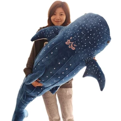 Tiburón azul de peluche de 50/100CM para niños, ballena, pez grande, almohada suave de animales, regalos de cumpleaños