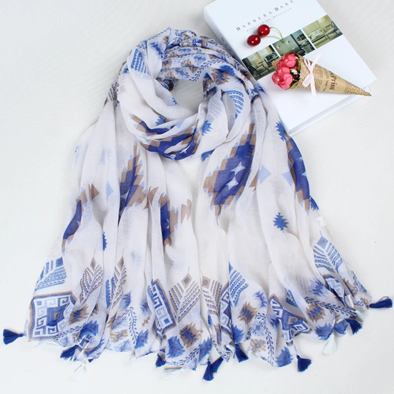 

NEW arrival printe geometric plaid cotton viscose shawls tassels muslim coloured muffler hijab wraps scarves/scarf CX007