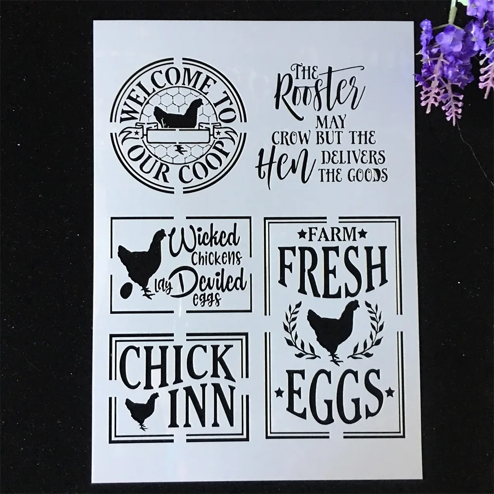 1Pcs A4 29*21cm Chicken Eggs DIY Layering Stencils Painting Scrapbook Coloring Embossing Album Decorative Template