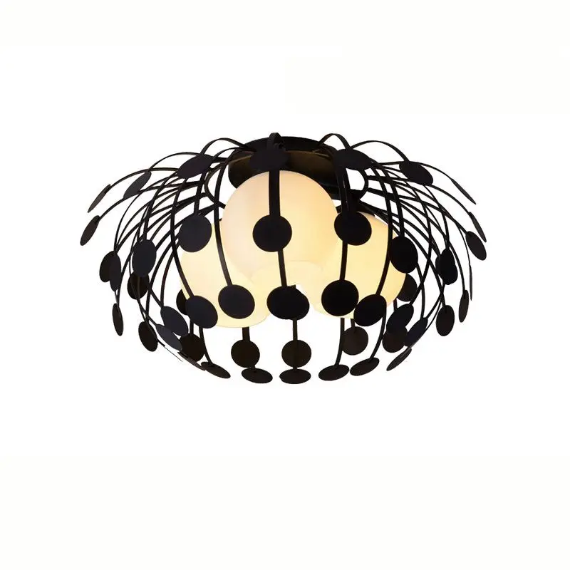 

18-дюймовый современный подвесной светильник с металлической клеткой по контракту, 3 головки, модный креативный подвесной светильник для ресторана, балкона, коридора