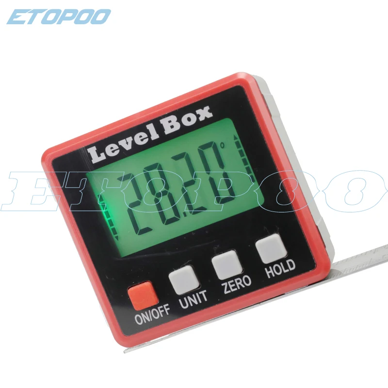 Mini Digital Inclinometer Aluminum Alloy Magnetic Base Levels Meter With Backlight Level Measuring Instruments Protractor