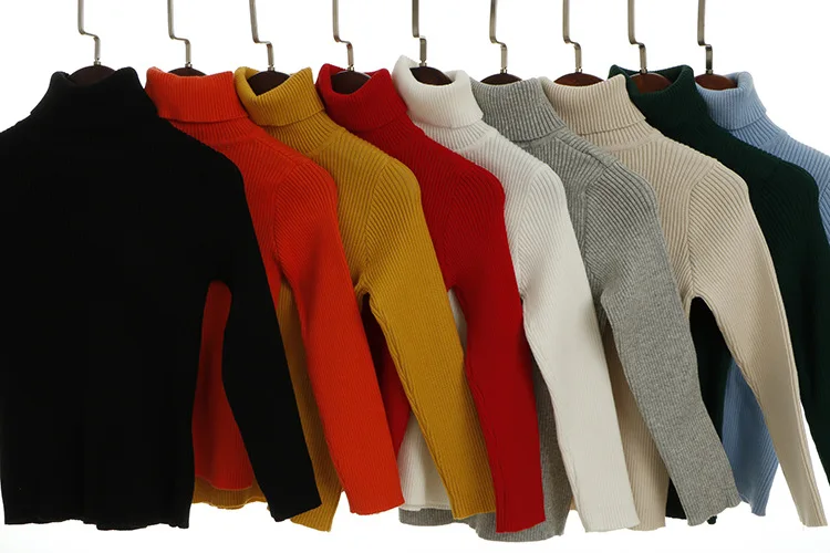 1-6Y Jungen Mädchen Rollkragenpullover Herbst Baby Pullover Kinder Pullover Für Winter Gestrickte Bodenbildung Jungen Pullover Vetement Enfant – Detail 19