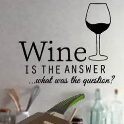 Funny kitchen stickers wine decals ,kitchen wall decor vinyl wine decoration ,F2052m(35x30cm)