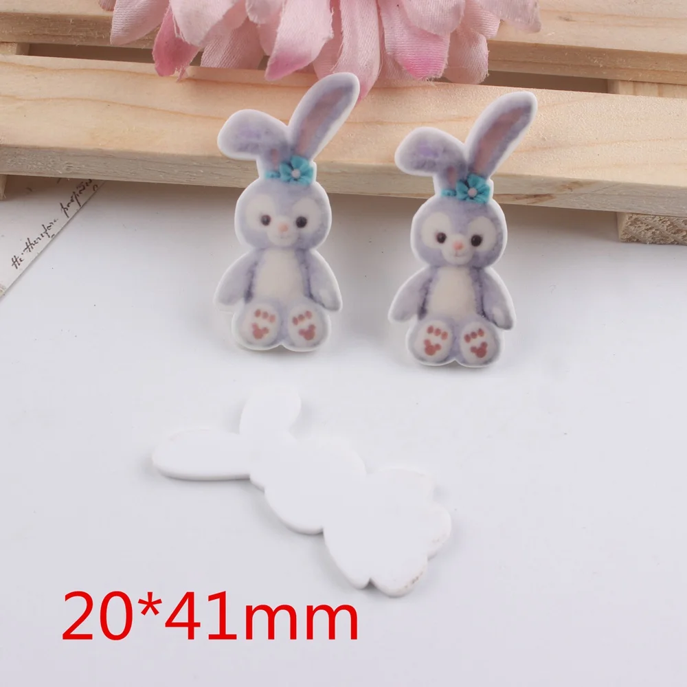 100 Stuks/partij Kawaii Hars Cabochons Diy Decoratie Ambachten Konijn Bunny Planar Hars