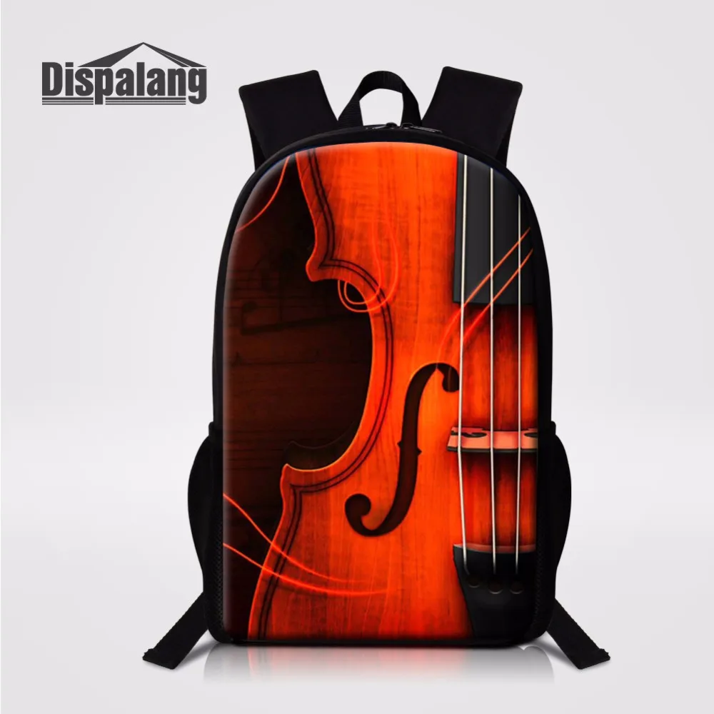 

Violin Print School Bookbag For Teens Creative Design Backpack For Students Women Travel Rucksack Children Personalized Rugzak