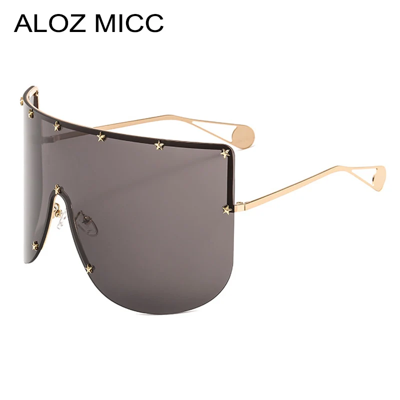 ALOZ MICC Women New Oversized Sunglasses Men 2023 Brand Designer Half Frame Sunglasses Women Windproof Visor Goggles Eyewear Q94