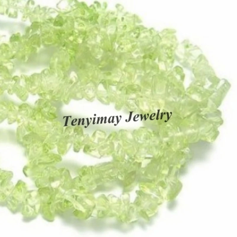 

Wholesale 5 Strands Green Irregular Gravel Shape Glass Loose Beads For DIY Free Shipping