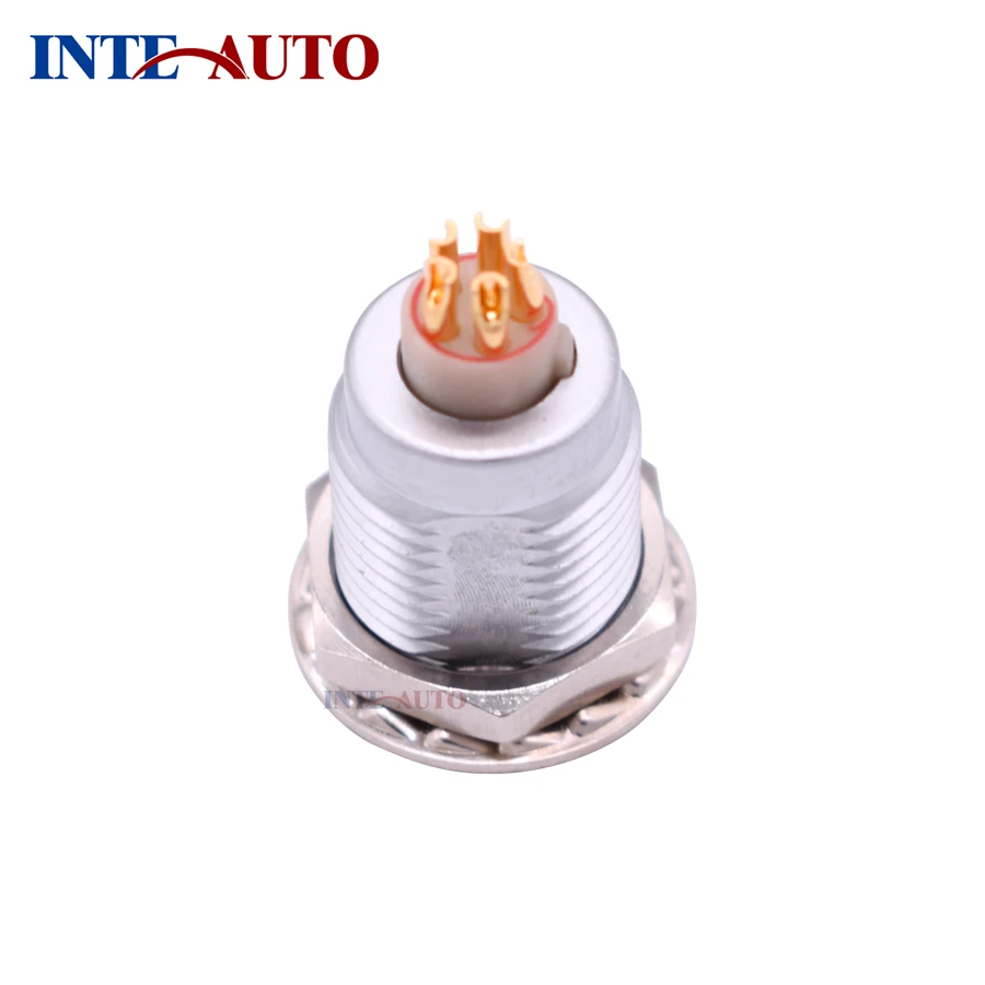 

1B series 5 pins connector, female socket receptacle, metal push pull self-locking connector, EGG.1B.305