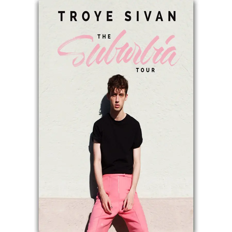 New Troye Sivan Suburbia Tour Pop Music-Silk Art Poster Wall Sicker Decoration Gift