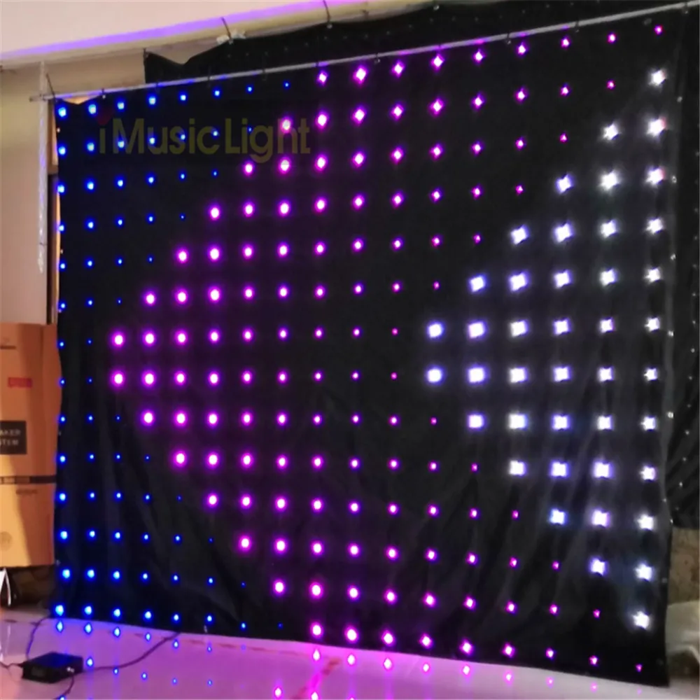 P18 2.5M*3M  LED Video Curtain Backdrop With DMX Controller 60 Animated Patterns Christmas Effect Light LED Vision Cloth