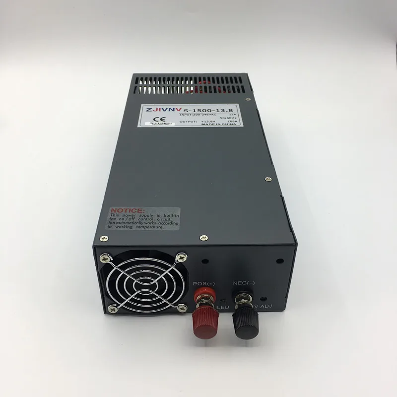 S-1500-13.8V Switching Power Supply 1500W 13.8V 108A,Single Output Ac Dc Power Supply,AC110V/220V Transformer To DC 13.8V