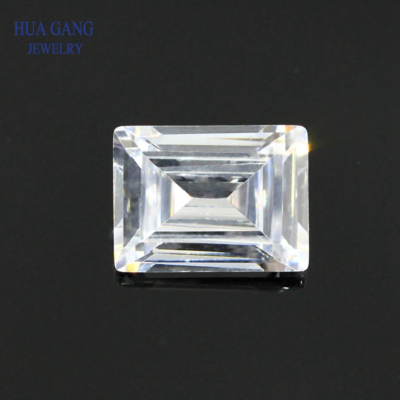 White Rectangle Shape Parallel Cut CZ Stone Synthetic Gems Cubic Zirconia For Jewelry Size 1x2~8x10mm