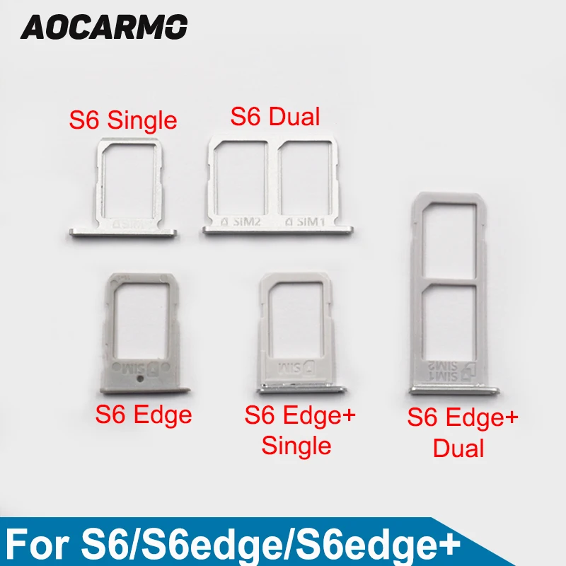 Aocarmo Metal Nano Sim Card Tray Slot Holder Case For Samsung Galaxy S6 S6edge Plus G920 G925 G928 Gold/Silver/Grey