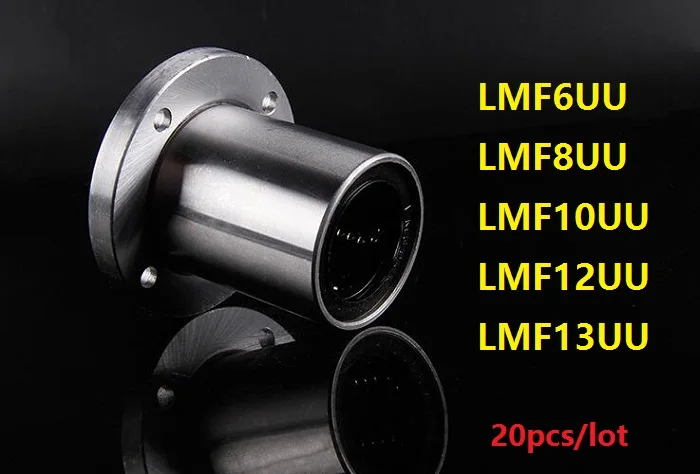 

20pcs/lot LMF6UU LMF8UU LMF10UU LMF12UU LMF13UU Flange round linear bearings bushing for CNC router parts LMF