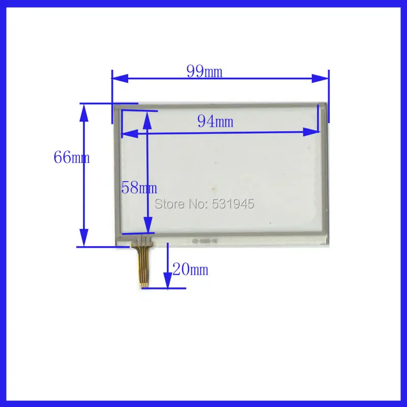 ZhiYuSun NEW 4 Inch Touch Screen 99*66     for industry applications  99mm*66mm for GPS GLASS