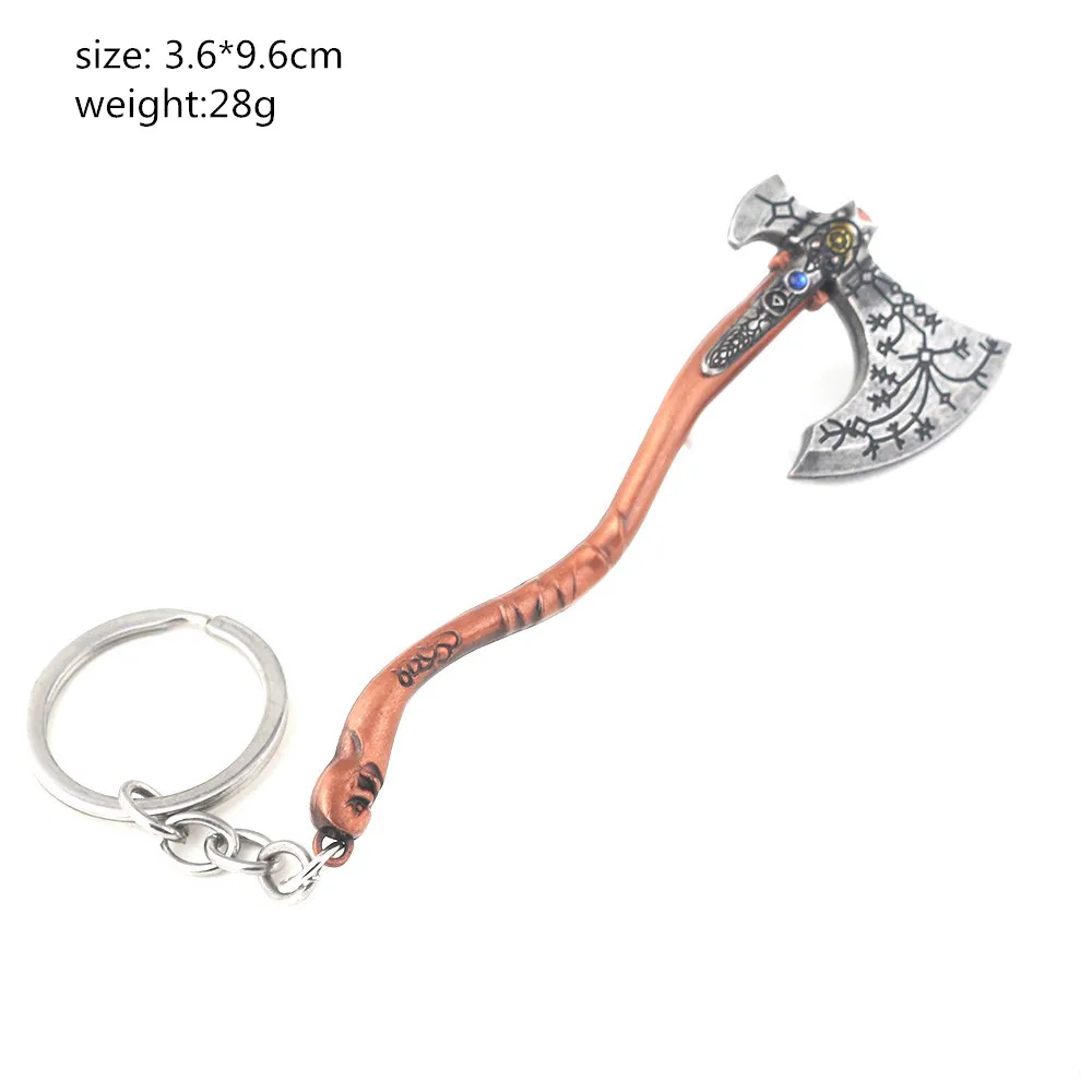 God of War 4 Kratos Leviathan Axe Keychain Metal Weapon Keyring Chain Pendant Men Women Fashion Jewelry