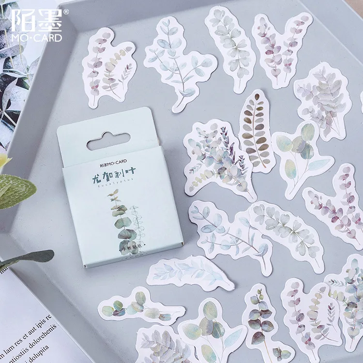 46pcs/lot Eucalyptus plant Decorative Stickers Adhesive Stickers DIY Decoration Diary Japanese Stationery Stickers Children Gift