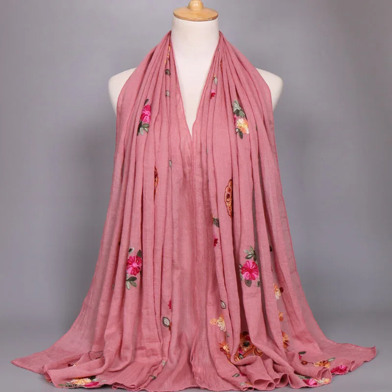 Chal largo y suave de viscosa para mujer, Pashmina de punto Beige liso, Hijab musulmán, a la moda, 2023