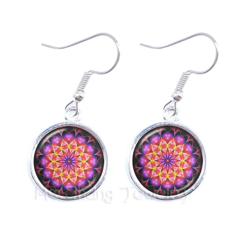 18 Styles Earrings Mandala OM Chakra Jewelry Earrings For Women Glass Cabochon Pendant Zen Vintage Jewelry Gifts