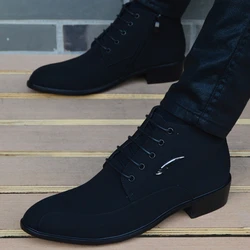 Casual High Top Ankle Boots Formal Men Shoes Flats Fashion Work Dress Business Party Wedding Shoes Men Chelsea Botas Homme