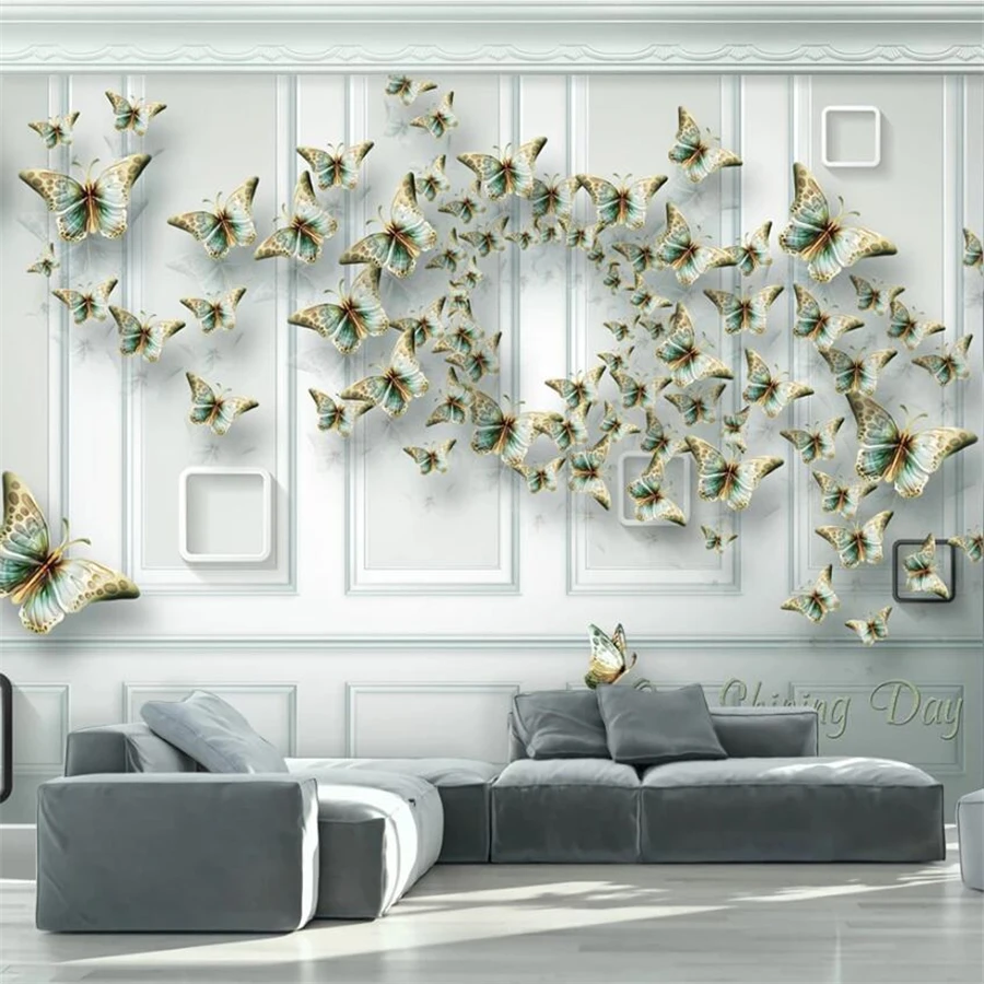 

beibehang Custom wallpaper 3d mural papier peint embossed butterfly European retro background wall living room bedroom wallpaper