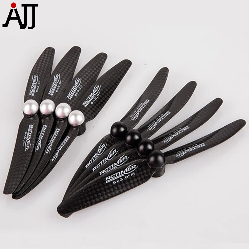 4pairs/bag Rctimer 6x3'' 6030 Self-locking Carbon Fiber Propeller CW CCW Props Black CF6030-SL