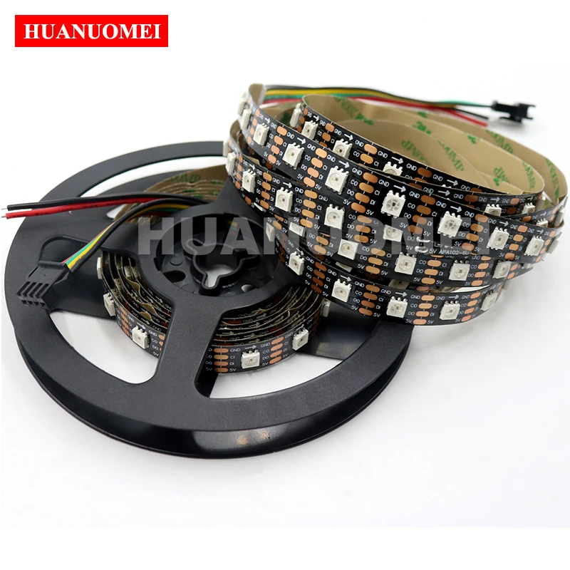 5M 72Pixels/M SK9822 Addressable LED Pixel Strip Light Tape APA-102C Flexible BLACK PCB Indoor Non-waterproof IP20 TV Neon Lamp