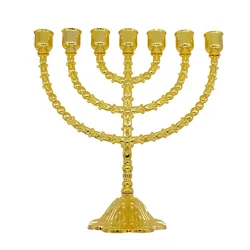 Brass Copper 13 Inch Vintage Menorah Holder Judaica From Jerusalem Gift