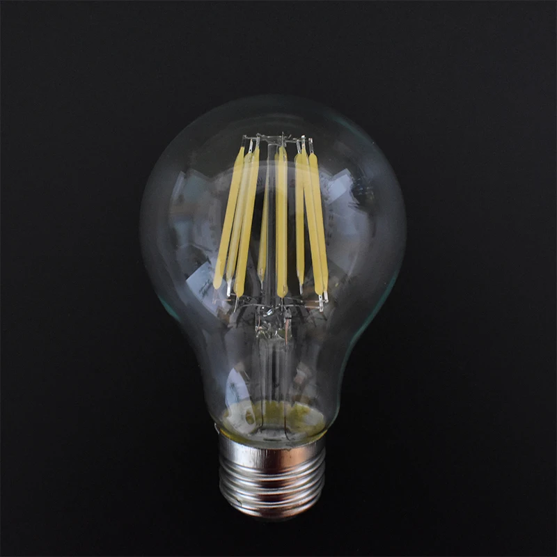 Toika CRI 85 360 Degree 100pcs/lot E27 LED candle Bulb Filament Light Glass Bulb Lamp AC85-265V 8W Candle Light Lamp