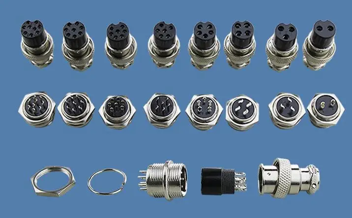 10pair GX16 2P 3P 4P 5P 6P 7P 8P 9P 10P Male & Female Diameter 16mm Wire Panel Connector M16 circular connector Socket Plug