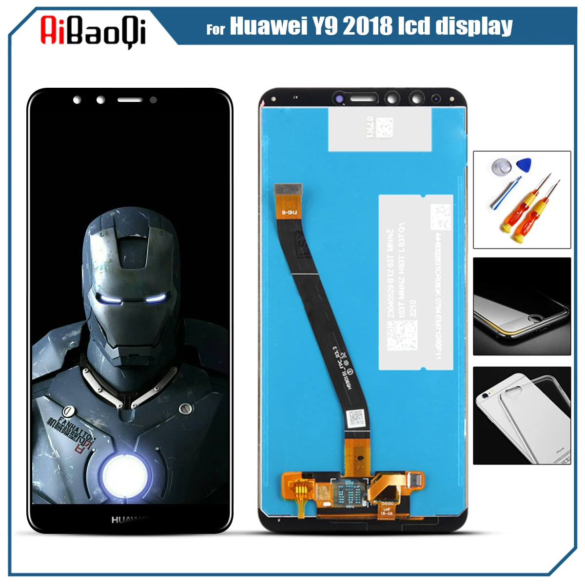 for Huawei Y9 2018 LCD Display Touch Screen Digitizer Assembly For Huawei Y9 2018 LCD With Frame FLA L22 LX2 LX1 Screen Replace