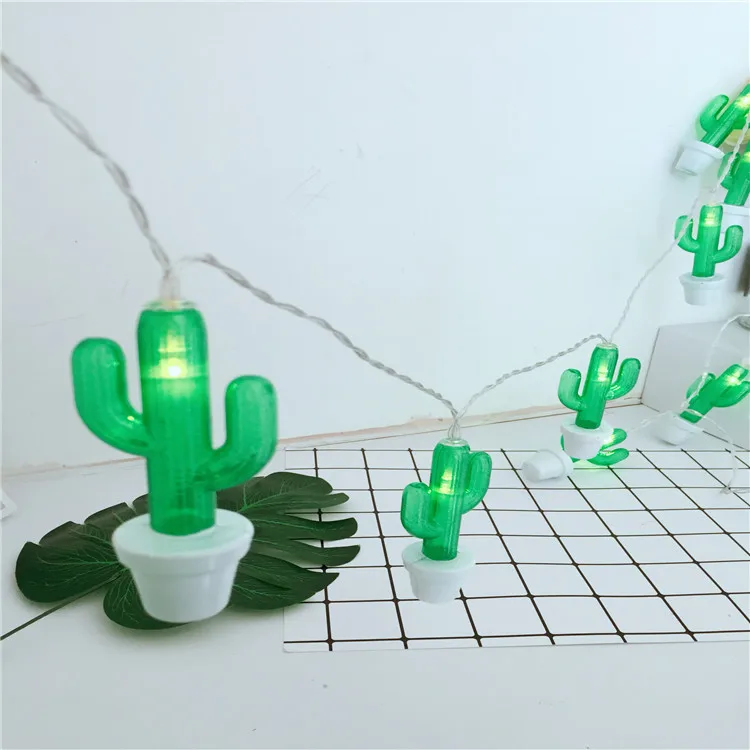 

mycyk Ins net red girl heart room layout chic cactus bedroom hanfeng small fresh decorative lamp string lights 10/20/30 leds hot