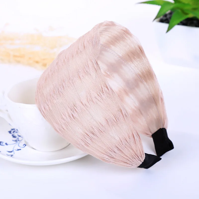 1Pcs Women Wide Fabric Headband Hair Hoop Vintage Printing Cloth Headwear Headband Wide Hair Accessories Hair Dress