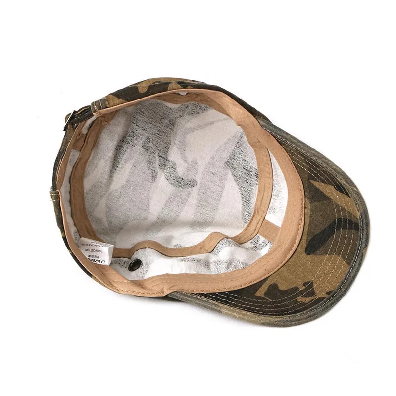 Military Hat Men Classic Camouflage Military Caps Army Cadet Hats Casual Cotton Adjustable Baseball Cap Flat Top Hat